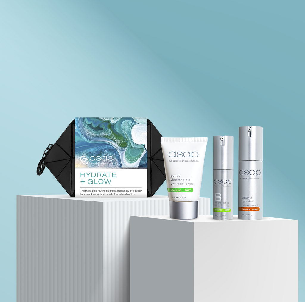 ASAP Skincare Hydrate & Glow Pack (Super B, Cleansing Gel, Ultimate Hydration)